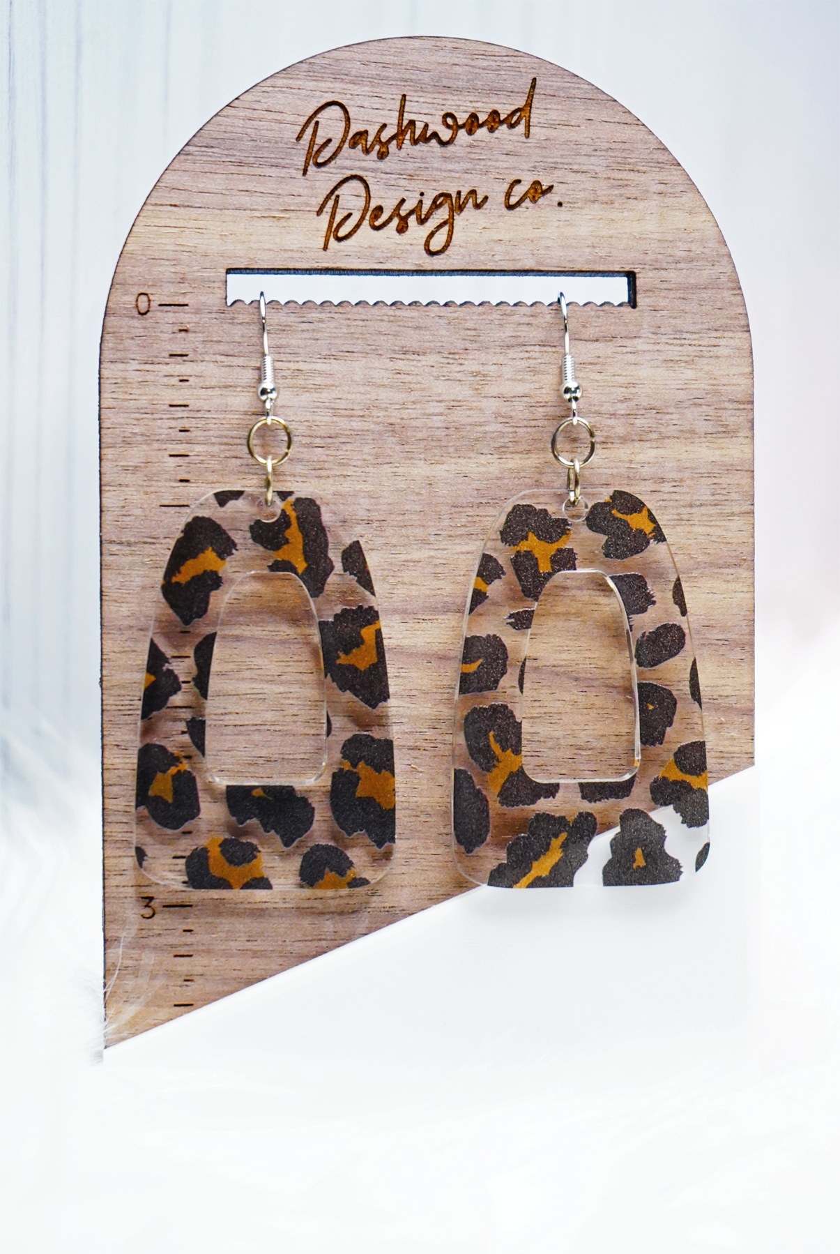 Leopard Clear Dangle Earrings