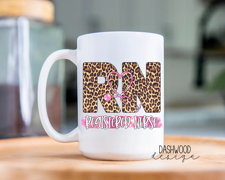 Registered Nurse Pink Leopard Coffee Mug