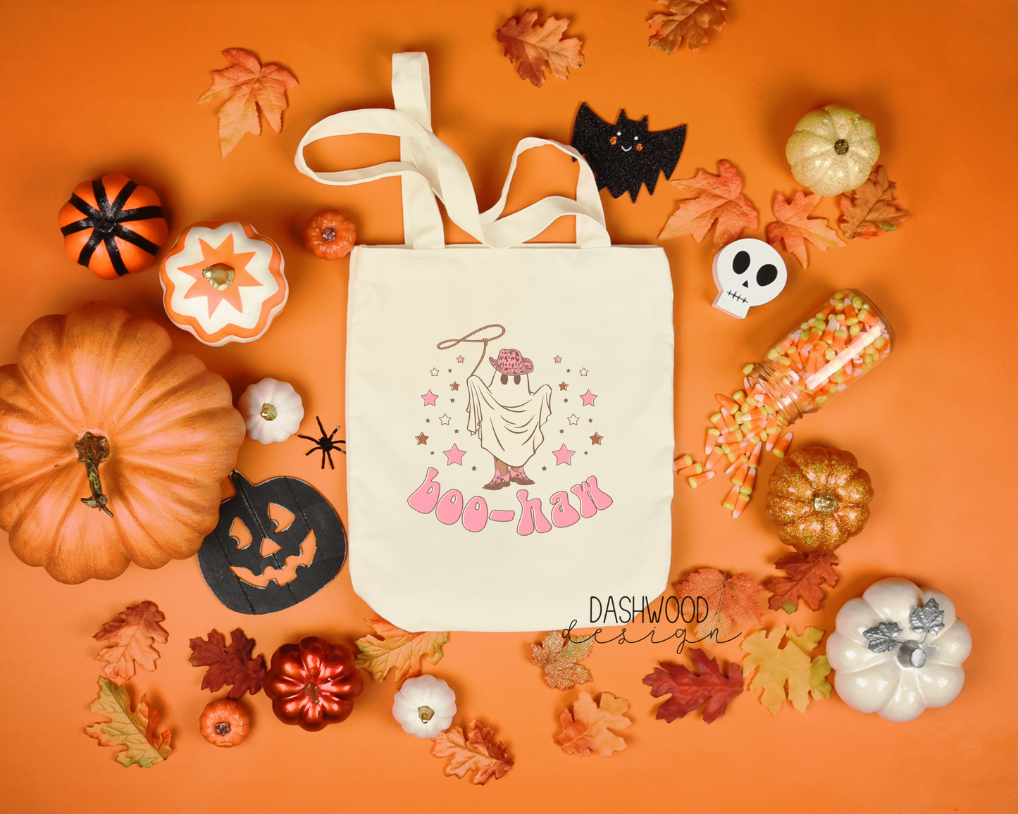 Boo Haw Ghost Pink Sublimated Tote