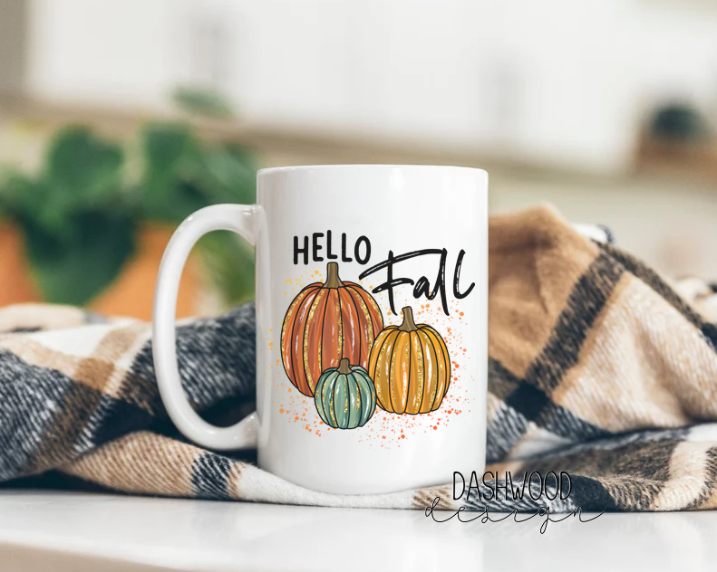 Hello Fall Pumpkins Coffee Mug