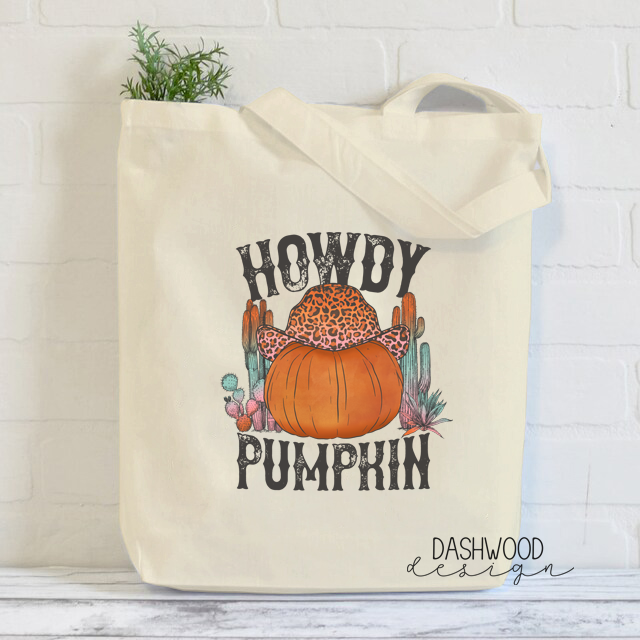 Howdy Pumpkin Leopard Sublimated Tote
