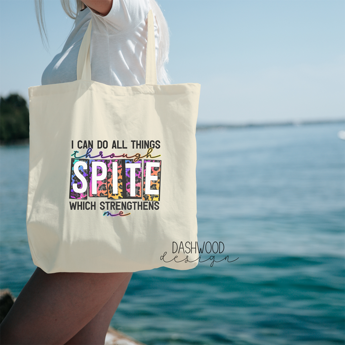 I Can Do All Things Through Spite Which Strengthens Me Sublimated Tote