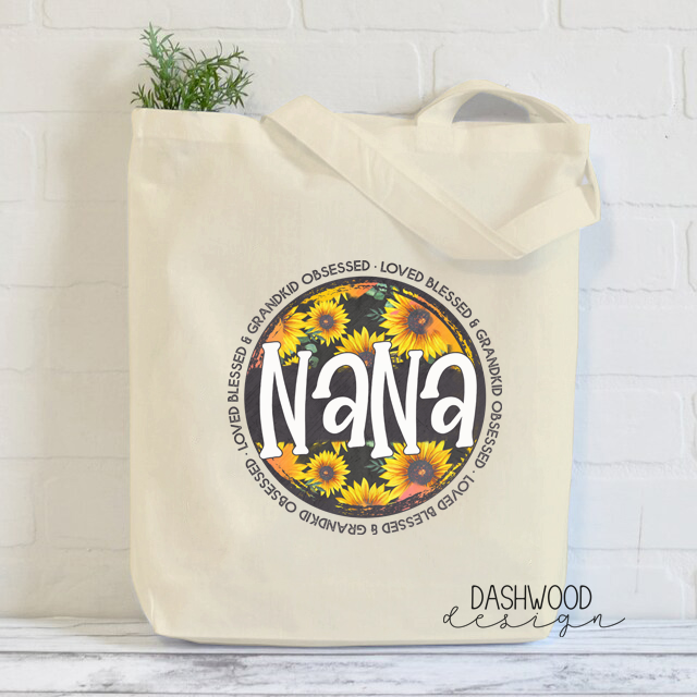 Nana Sunflowers Sublimated Tote