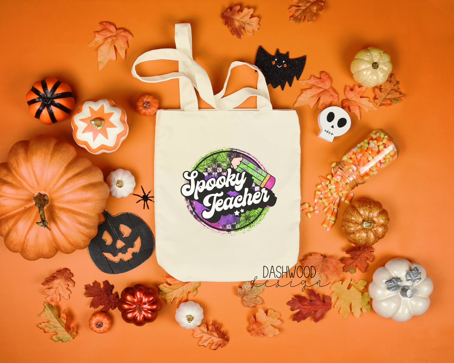 Spooky Teacher Sublimated Tote