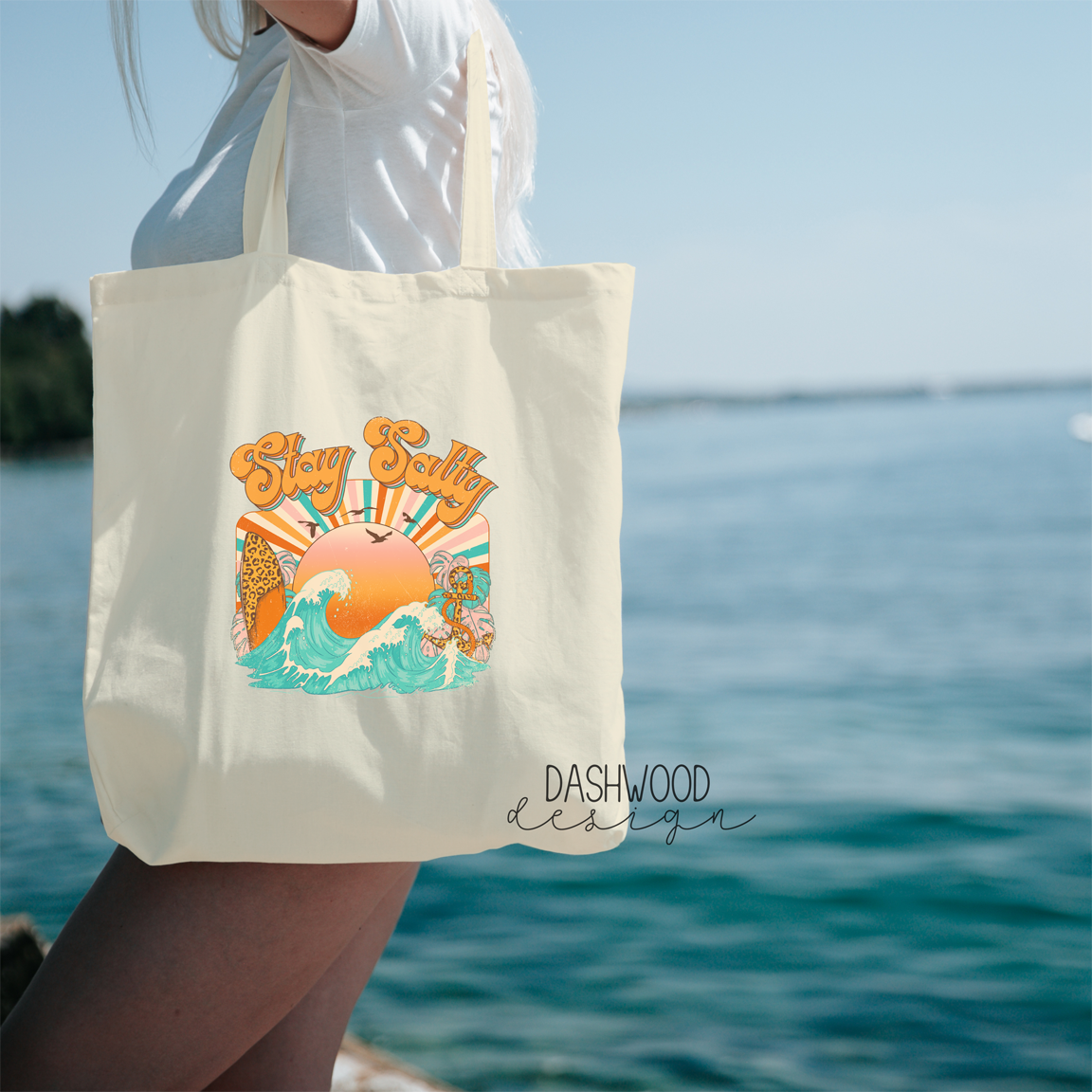 Stay Salty Retro Sublimated Tote