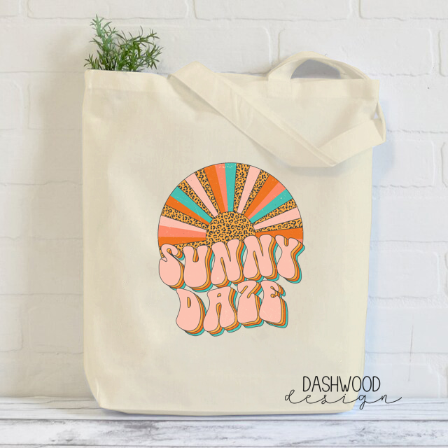 Sunny Daze Retro Leopard Sublimated Tote