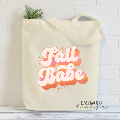 Fall Babe Retro Sparkle Sublimated Tote