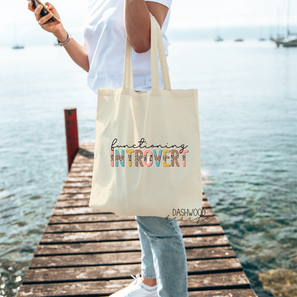 Functioning Introvert Leopard Sublimated Tote