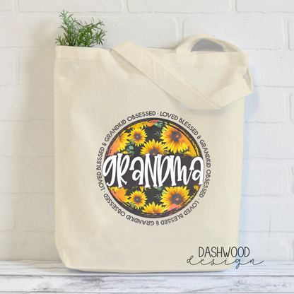 Grandma Sunflowers Sublimated Tote