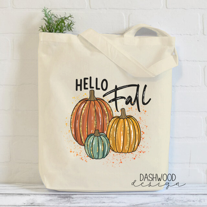 Hello Fall Pumpkins Sublimated Tote