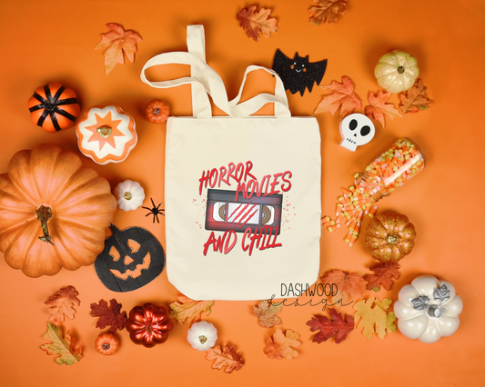 Horror Movies And Chill Sublimated Tote