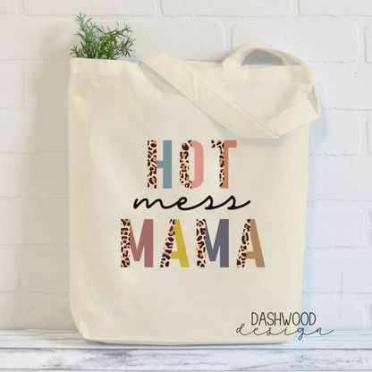 Hot Mess Mama Split Leopard Sublimated Tote