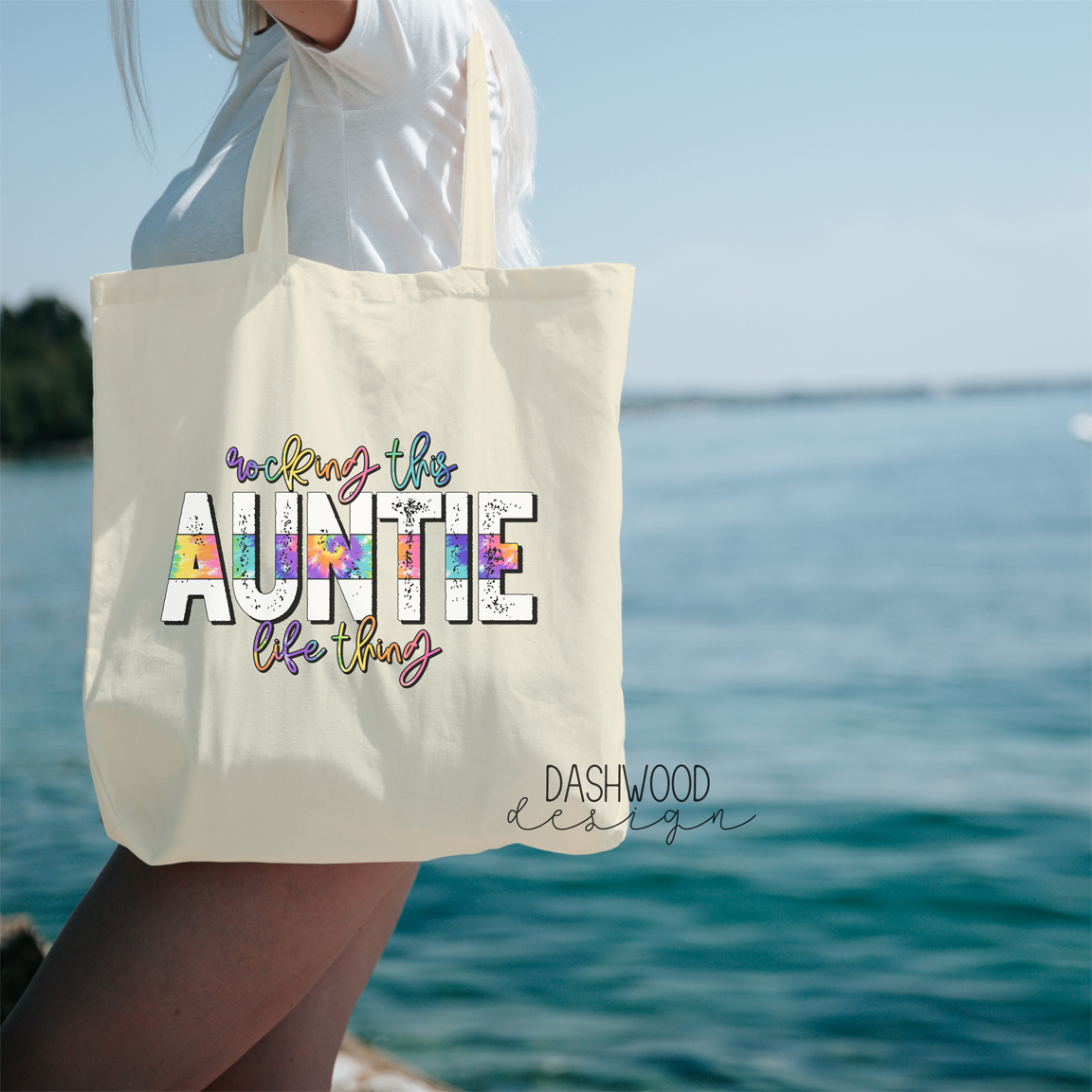 Rocking This Auntie Life Thing Sublimated Tote